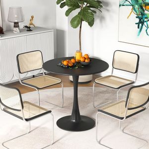 Tavolo da Pranzo Rotondo Pieghevole Estensibile da 31,5 Pollici con Anello Antiscivolo in PP per Casa di Campagna, Centro Commerciale, Seminterrato - Product Image 3