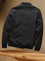 Blouson Bomber Noir Personnalisable pour Homme – Fermeture Éclair, Doublure Satinée, Toile et Polyester – Vêtement d'Hiver Écologique