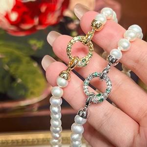 Collar de Perlas de Agua Dulce de 6mm con Cierre de Serpiente, Otoño, Buena Calidad, 47CM de Largo, para Miembros del Año de la Serpiente - Product Image 3