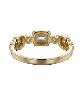 DEF Color VS VVS Clarity 18K Solid Gold Multi <b>Stone</b> Diamond Ring Baguette Round Lab Diamond Band Cluster Halo Wedding Band Ring - Product Image 4