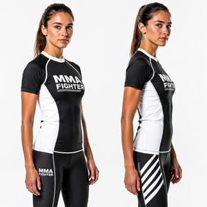 Rashguard personnalisé à compression extensible, respirant, séchage rapide, manches courtes, idéal pour le MMA et le grappling, design sublimé - Product Image 4