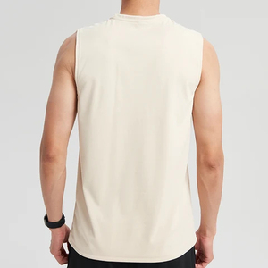 Camisetas sin mangas personalizadas para hombre, con aberturas en los brazos, de alta calidad, transpirables, de punto, informales, de color liso, 100% algodón. - Product Image 4