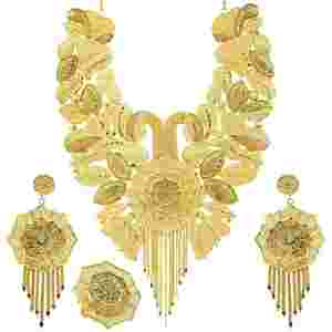 Wholesale Brass 14K18K24K Micron <b>Gold</b> Filled Heavy Bridal Long Jewelry <b>Set</b> Turkey & Dubai Style Fashion Jewelry <b>Sets</b> Oro Joyeria - Product Image 4