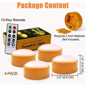 CANDLE IDEA - Juego de 4 Luces LED de Calabaza para Halloween, Luces Brillantes Intermitentes que Funcionan con Pilas, Velas Eléctricas sin Llama - Product Image 3