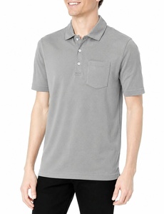 Camiseta de Manga Corta para Hombre, Color Gris, 100% Algodón, con Bolsillo, Estilo Casual, Corte Regular, Transpirable, Antiarrugas, Tejido de Punto - Product Image 2