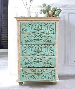 Cómoda Tradicional de Madera de Mango Maciza con Cajones, Altura Ajustable, Diseño Modular, Gran Capacidad, Ahorro de Espacio, Mueble para Sala de Estar - Product Image 3