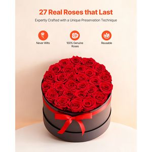 27 Rose Stabilizzate Bouquet Eterno Fiori Eterni Regalo per Donne Consegna per Compleanno - Product Image 2