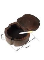 Cendrier pliable carré en bois de teck marron pour homme, idéal pour l'extérieur, les restaurants, les bars et la maison, avec couvercle, FASHION CRAFT TFC 205f, logo personnalisé