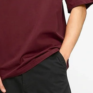 เสื้อยืดคัมเบอร์ สปอร์ตส์ สีแดงเลือดหมู สำหรับผู้ชาย ผ้าฝ้าย 100% คอกลม แขนสั้น ทรงโอเวอร์ไซส์ เสื้อยืดฤดูร้อน ระบายอากาศได้ดี - Product Image 4