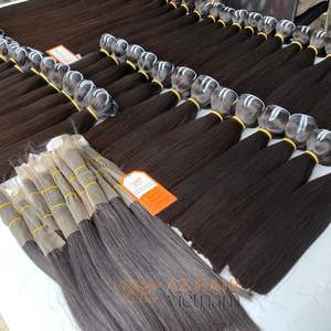 Paquets de vrais cheveux humains de qualité 12A prêt-à-expédier grand stock 12-14 pouces trame osseuse droite couleur naturelle brute prix de gros paquet - Product Image 1