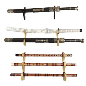 Support <span class=keywords><strong>mural</strong></span> réglable en bois pour l'épée, support de présentation pour épée japonaise, samouraï, <span class=keywords><strong>katana</strong></span>, wakizashi, tanto, crochet de suspension, support de rangement - Product Image 6