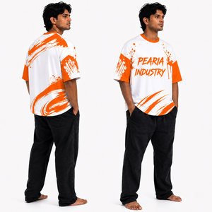 Camiseta de Fútbol Blanca y Naranja de Manga Corta, Personalizable con Estampado, para Aficionados - Product Image 3