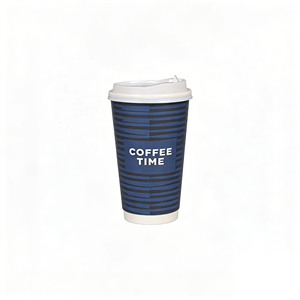 Vasos de Papel Sintético Desechables para Bebidas Calientes al por Mayor, Grado Alimenticio, con Pared Ondulada y Funda Corrugada Personalizable - Product Image 1