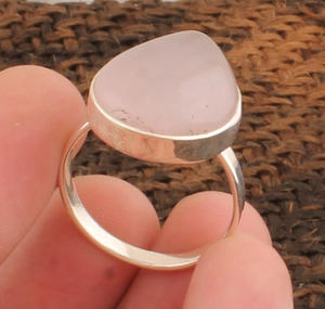 Pendientes de Lujo de Cuarzo Rosa en Forma de Pera, Plata de Ley 925, Joyería de Gema Rosa en Forma de Lágrima, Pendientes Estéticos de Poder Suave, Venta al por Mayor - Product Image 3