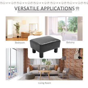 Piccolo Pouf Rettangolare con Rivestimento in Ecopelle, Seduta Imbottita in Schiuma, Materiale PU - Product Image 6
