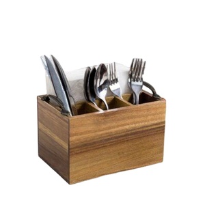 Elegant Wood Cutlery Holder for <b>Kitchen</b> Ware <b>High</b> On Demanding Wood Cutlery Box <b>Table</b> Decorative Cutlery Holder - Product Image 1