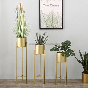 Macetero Metálico Industrial con Soporte para Decoración de Apartamentos Tipo Loft, Exhibición Botánica Contemporánea para Esquinas y Pasillos - Product Image 1