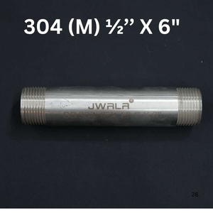Raccord de tuyauterie en acier inoxydable 304 de qualité industrielle, longueur 6 pouces, diamètre 1/2 pouce, connecteur fileté mâle pour applications mécaniques - Product Image 2