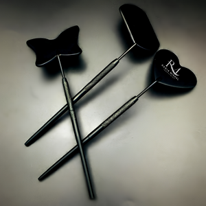 Miroir pour extensions de cils avec poignée diamantée, 3 formes différentes / couleur noire avec revêtement en poudre et impression de logo personnalisé - Product Image 4