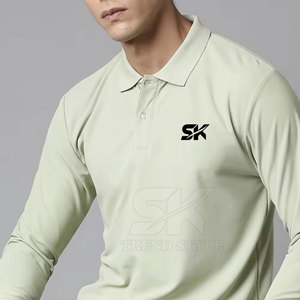 Polo de Manga Larga para Hombre, Diseño Moderno, Liso, de Primera Calidad, Precio Económico, 100% Algodón, Transpirable - Product Image 4