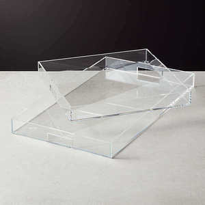 Premium Acrylic Display Serving Storage Tray For Tea <b>Coffee</b> Breakfast Trending Clear Lucite Tray For Home & <b>Coffee</b> <b>Table</b> Decor - Product Image 4