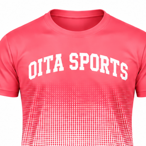 Crimson Pink and <b>White</b> Gradient Sublimation <b>T</b> <b>Shirt</b> Men Short Sleeve Crew Neck Custom Printed Sports Training Performance - Product Image 3