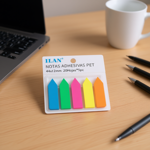 ILAN PET Notas Adhesivas 44x12mm 20 Hojas 5 Colores Forma de Punta - Product Image 2