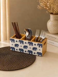 Porte-couverts en bois Royal Elephant Mangowood, organisateur de rangement pour ustensiles de comptoir, pour couverts, fourchettes, cuillères, spatules - Product Image 2