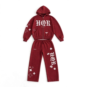 Conjunto de Sudadera con Capucha y Pantalones de Chándal HQR Personalizado, Ecológico, de Algodón Pesado con Lavado Ácido, Amarillo Mostaza, Estilo Urbano con Estampado de Letras - Product Image 6