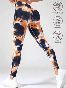 Best Selling Women's XL High Waist Yoga Pants Trending Gym Wear Pockets Seamless High-Waist <b>Leggings</b> including Plus Sizes Solid - Product Image 2