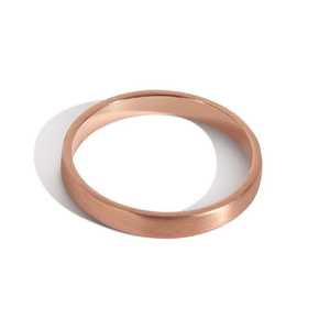 แหวนแต่งงานทองคำแท้ 14K 18K หนา 3 มม. แบบเรียบ สำหรับผู้ชายและผู้หญิง ทรงโดมต่ำทันสมัย สวมใส่สบาย ผิวซาตินขัดเงา ราคาโรงงาน ขายส่ง - Product Image 5