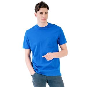 เสื้อยืดผู้ชายสีน้ำเงินคลาสสิก ผ้าฝ้ายเนื้อนุ่ม สวมใส่สบาย มีกระเป๋าหน้า เหมาะสำหรับใส่ลำลองในชีวิตประจำวัน - Product Image 4