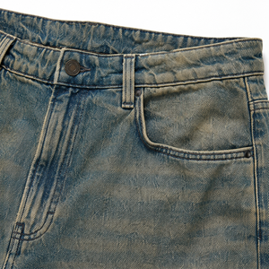 Men’s Vintage Washed Denim Jorts Loose Fit Casual Knee Length Baggy Jean Shorts for Summer Streetwear - Product Image 6