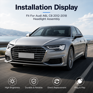 Conjunto de Faros Delanteros Matrix HID y LED para Reequipamiento, Señal de Giro Dinámica de Cinco Barras, Plug-and-Play para <span class=keywords><strong>Audi</strong></span> A6L C8 2012-2018 - Product Image 6