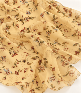 Tela de Chifón Pura Cottage Meadow, Color Crema Romántico, Terracota Mate, Floral, Lisa, Tejido Transparente para Niñas - Product Image 4