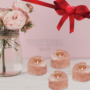 Whisper Salt High Quality <b>Top</b> A+ Grade Carved Real Touch Salt Candle Holder Set Natural Stone Modern Style <b>Table</b> Decoration - Product Image 2