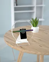 Proyector LED Recargable de Escritorio de 30 cm, Pantalla Holográfica 3D, Cubierta Protectora, Compatible con Android/iOS/PC, con Batería