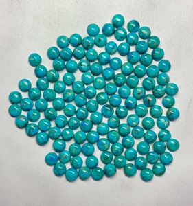 Turquesa Mohave Americana Genuina, Cabujón Redondo, Color Azul Verde Natural, Para Joyería de Diseño, Fábrica de Turquesa a Nivel Mundial - Product Image 3