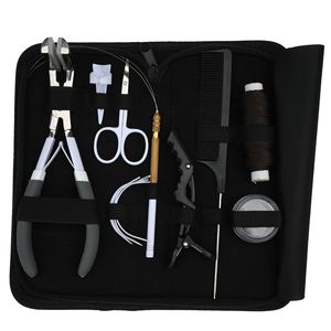 Kit d'outils professionnels pour extensions de cheveux avec pinces, ciseaux, peigne, aiguille, fil et clips pour l'installation et le retrait - Product Image 6