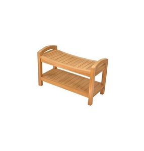 Banco de ducha de madera de teca hecho en Indonesia, muebles de madera maciza - Product Image 1