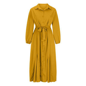 Thobe / Thawb, Vestido Abaya de Moda para Mujer, Manga Larga, Color Sólido, Diseño Holgado, Elegante, Largo hasta el Suelo, Talla Personalizada, Vestidos Musulmanes - Product Image 2