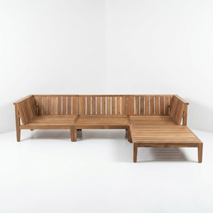 Reclaimed Teak <b>Wood</b> Sectional <b>Sofa</b> Modular Lounge Seating Solid Timber <b>Frame</b> for Hotel Resort Villa Commercial Furniture Supply - Product Image 4