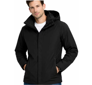 Mens Hooded <b>Fleece</b> Jacket Canvas Lightweight Waterproof Vintage Workwear Style Casual Outerwear <b>Zipper</b> Plain Dyed - Product Image 1
