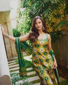 Women 3 Piece Reversible <b>Indian</b> Pakistani Set Chinon Silk Fancy <b>Top</b> Palazzo Dupatta for Party Wedding Diwali - Product Image 1