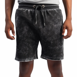 Shorts de basketball unisexes personnalisés pour hommes, 100 % coton, 5 pouces, effet délavé, motif uni, style décontracté - Product Image 2