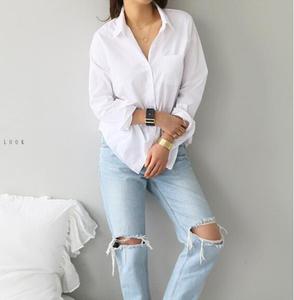 Women's Formal Cotton Twill Dot Pattern Luxury Long Sleeve Button Down Collar <b>Party</b> Dress <b>Shirt</b> - Product Image 2