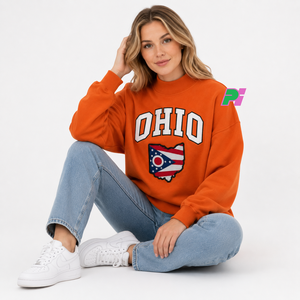 Sudadera de Cuello Alto para Mujer OHIO, Sudadera de Invierno de Alta Calidad con Letras Aplicadas Personalizadas - Product Image 5