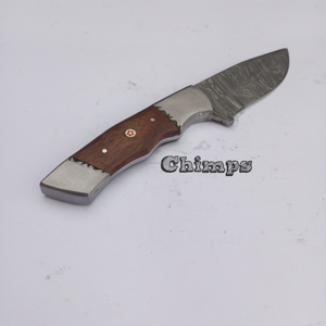 Vente chaude Damas Lame En Acier Inoxydable Manche En Bois Survie En Plein Air Lame Fixe Couteau De Chasse Avec Gaine Personnalisable - Product Image 3