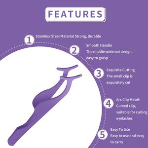 Pince à épiler professionnelle en acier inoxydable avec grip diamanté pour extensions de cils, kit d'outils applicateurs de fibres de cils pour volume durable - Product Image 2
