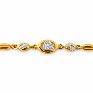 Bracelet chaîne en or 18 carats avec breloque œil porte-bonheur et zircone cubique, finition polie, bijou minimaliste tendance pour femme, idéal au quotidien et pour les soirées - Product Image 3